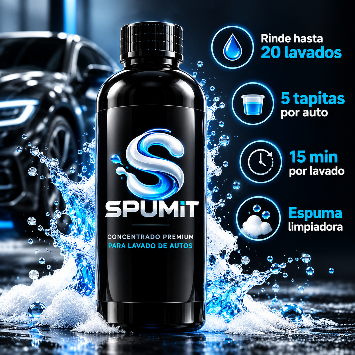 SPUMIT ® ¡Lava Tu Auto Sin Agua En 15 Minutos!