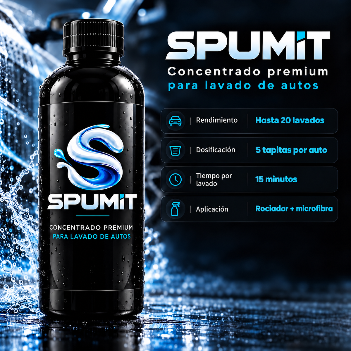 SPUMIT ® ¡Lava Tu Auto Sin Agua En 15 Minutos!